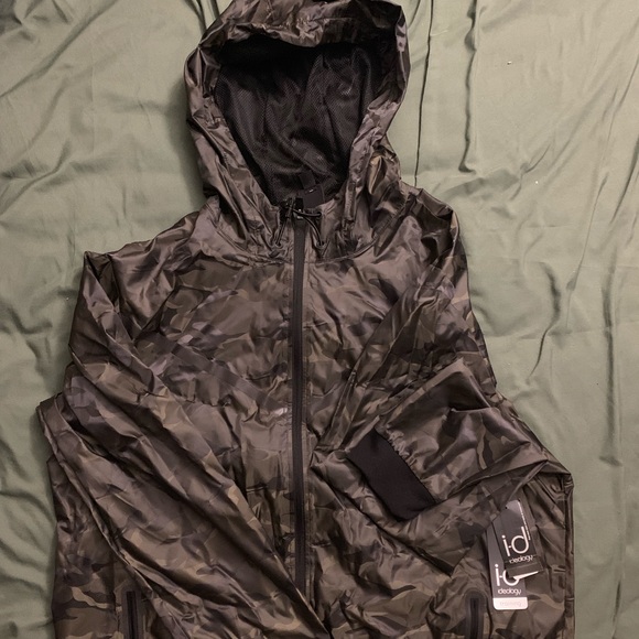 Ideology Camo windbreaker hoodie (Olive Green) - Picture 2 of 6